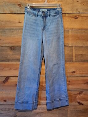 Light Blue High-Rise Wide-Leg Jeans for Women